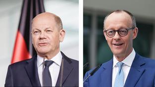 Bildcombo: Olaf Scholz (SPD) und Friedrich Merz (CDU) (Foto: picture alliance/dpa Caro-Ruffer /dpa Juliane Sonntag )